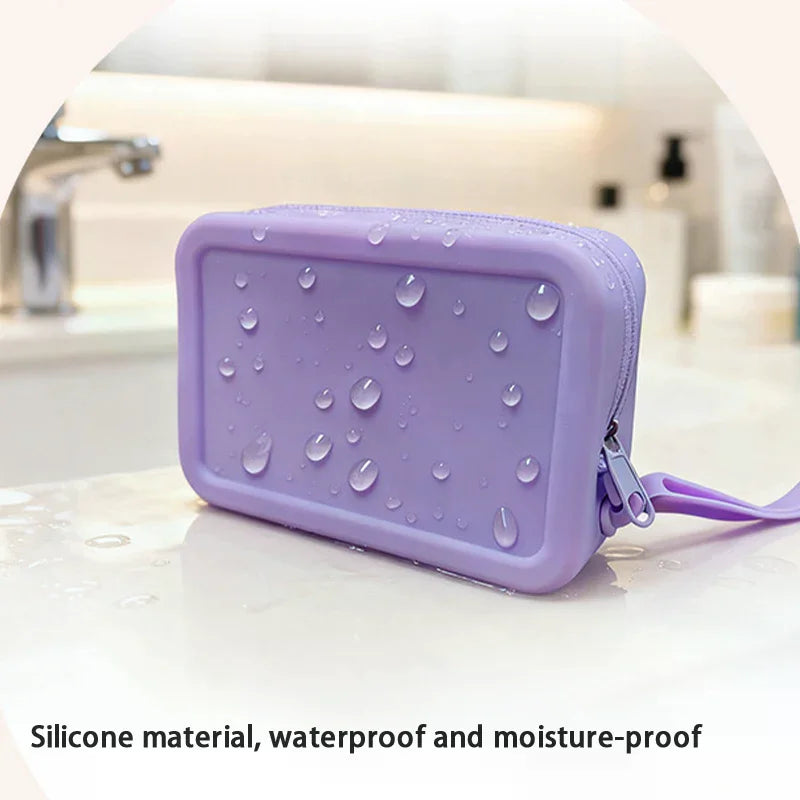 Silicone Travel Makeup Bag – Organizer, Coin Wallet & Key Pouch