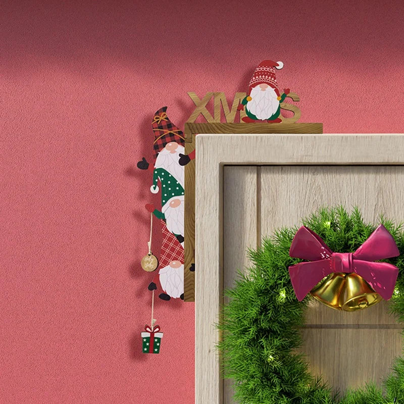 DIY Wooden Christmas Door Corner Decoration – Santa Claus Decor
