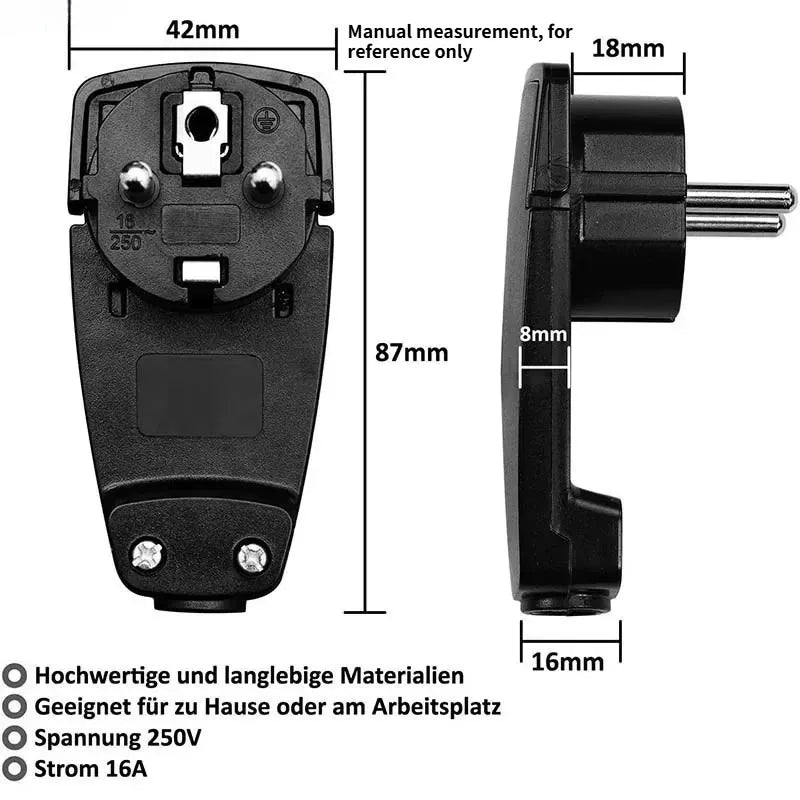 Ultra-Slim Euro Universal Plug – German & French Self-Assembly
