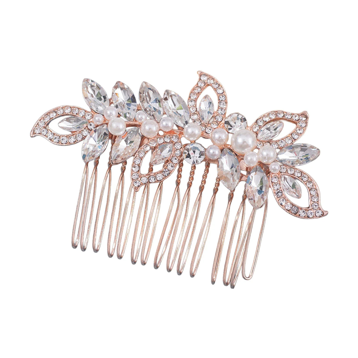 Bridal Rhinestone Pearl Hair Clip & Comb Wedding Accessory