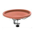 Deck Railing Bird Bath & Feeder – Adjustable Brown Plastic