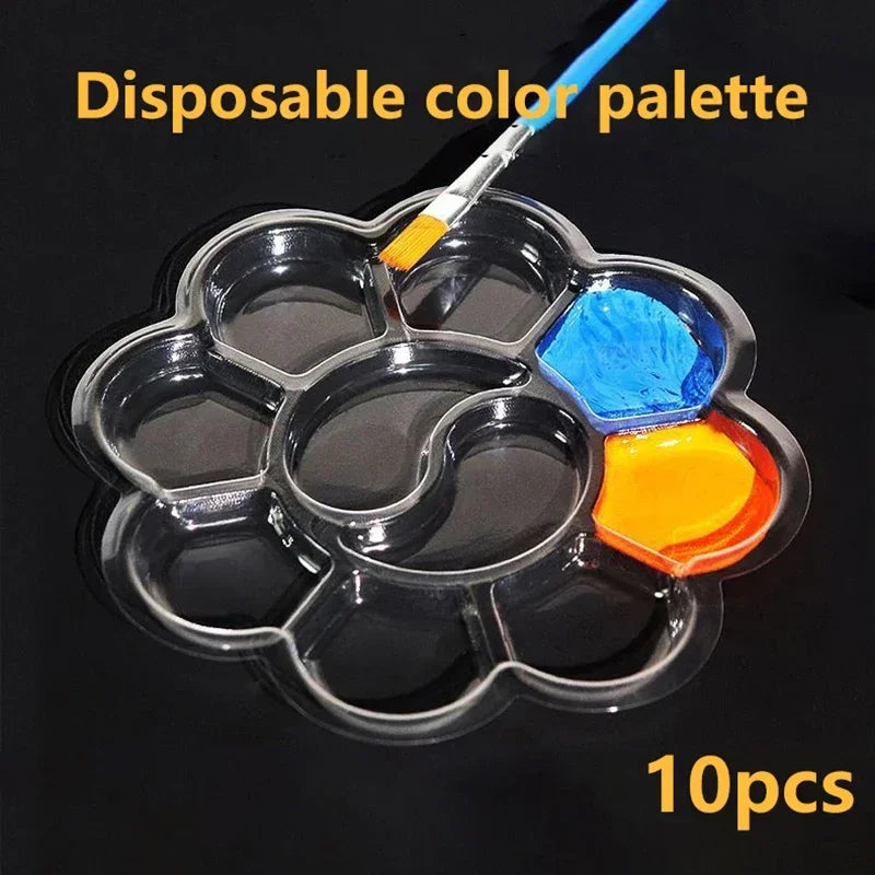 10-Pack Paint Palettes – Watercolor & Oil Color Mixing Trays