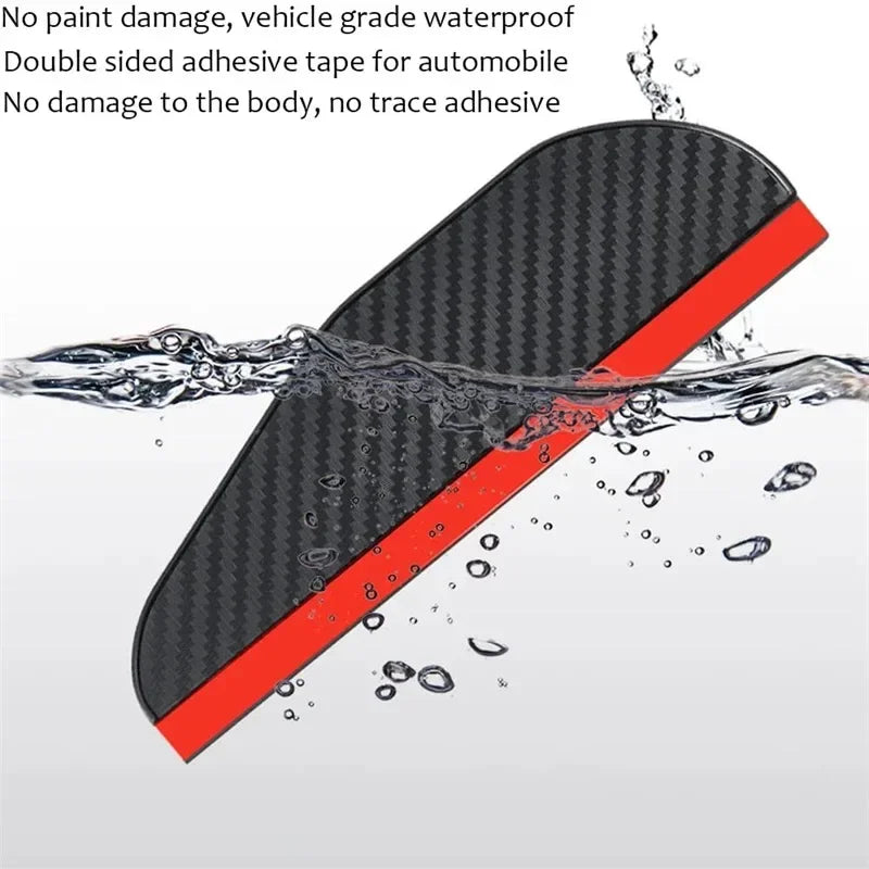 Carbon Fiber Car Mirror Rain Cover & Sun Shade | Side View Visor