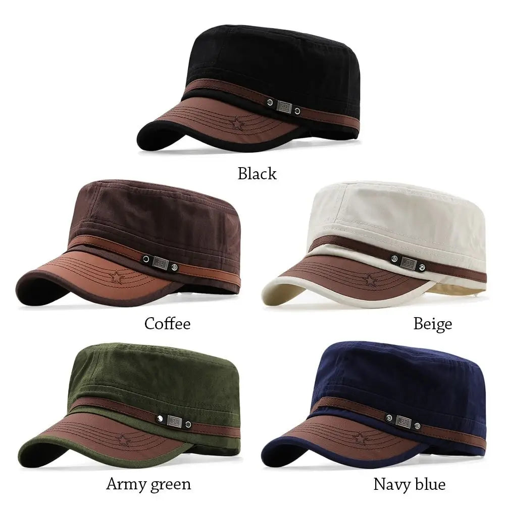Unisex Breathable Cotton Baseball Cap – Adjustable Flat Cadet Hat