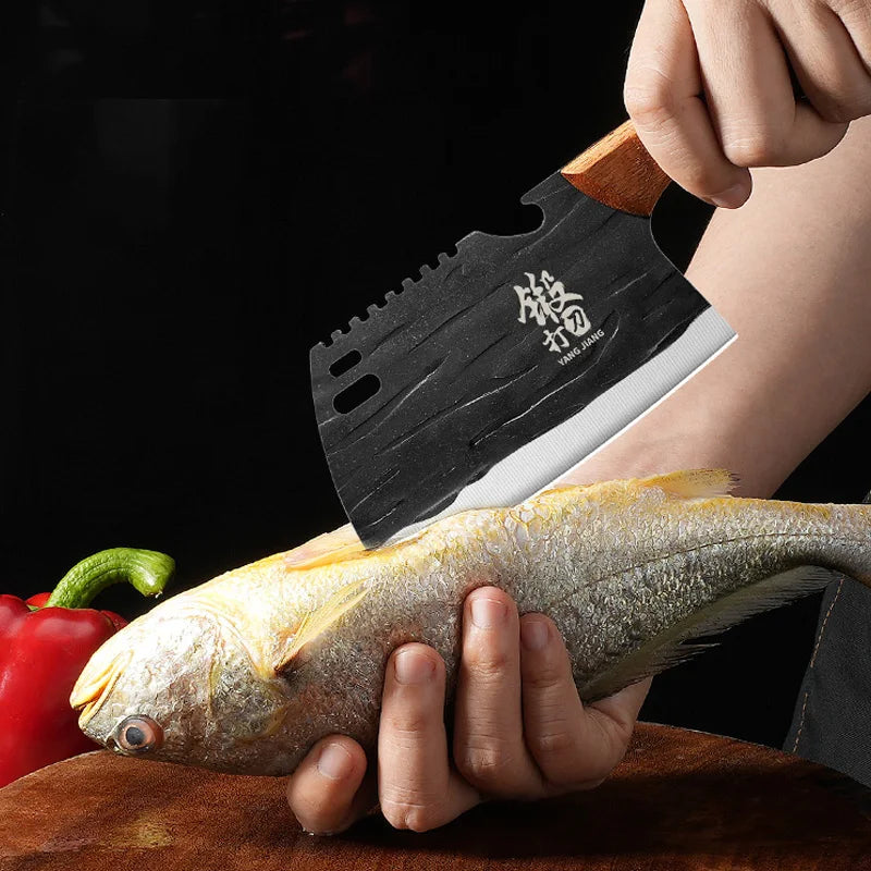 PLYS Forged Stainless Steel Chef Knife – Solid Wood Handle