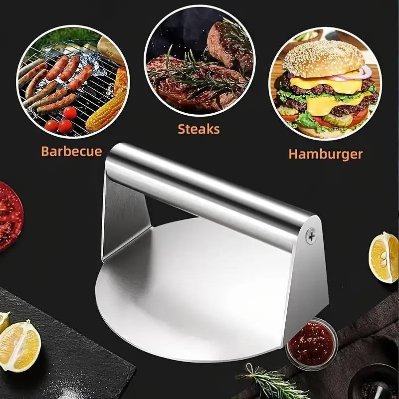 Stainless Steel Smash Burger Press – Circular Patty Mold