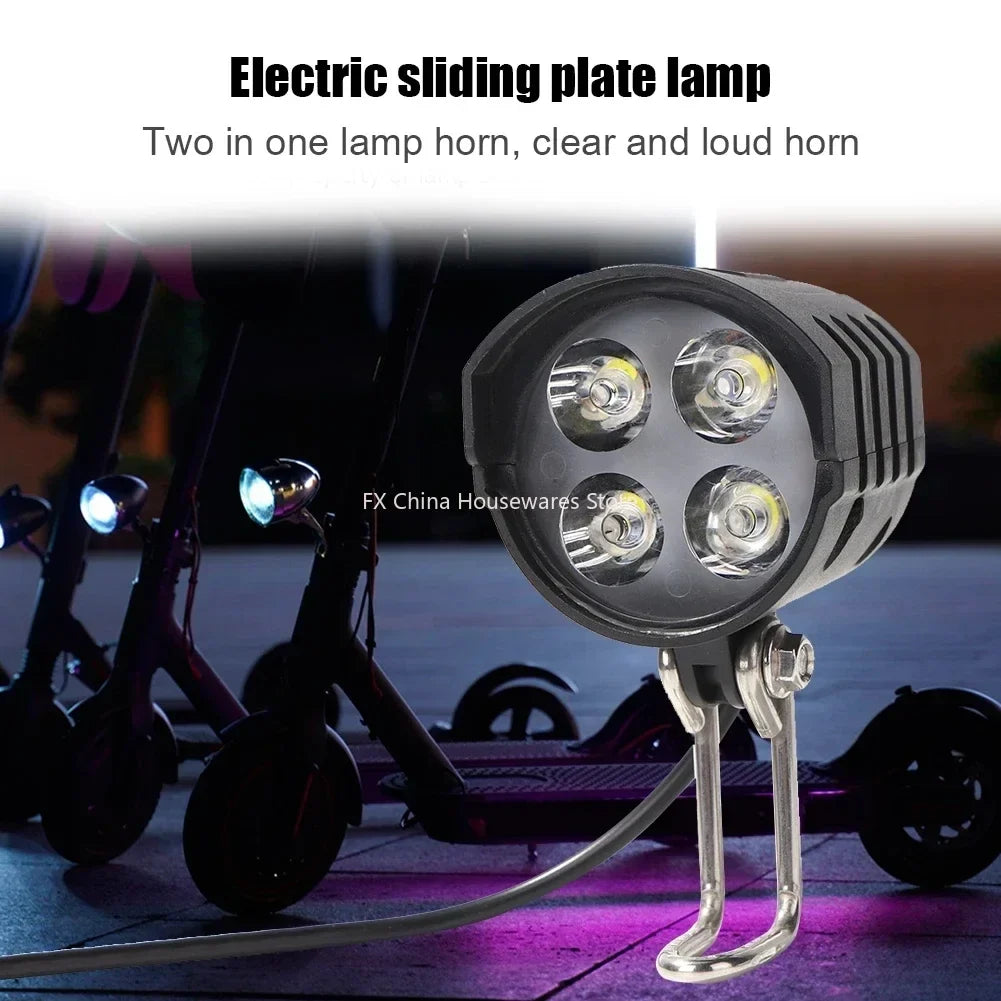 E-Bike 2-in-1 Horn & LED Headlight | 12W Waterproof IPX5