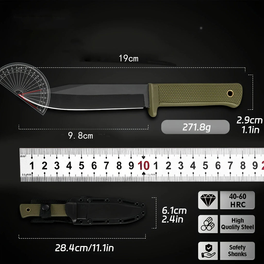 Outdoor Survival Straight Knife – Stainless Steel Camping Blade