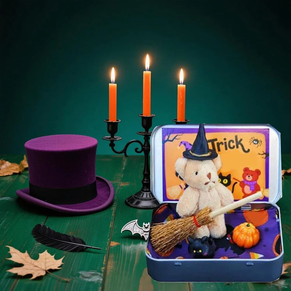 Halloween Witch Teddy Bear in a Box | Spooky Collectible Gift