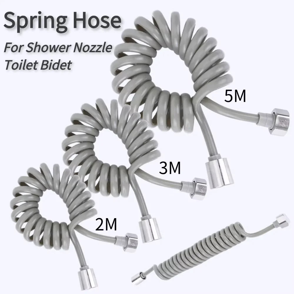 Flexible Spring Shower Hose 2m 3m 5m | Bidet Sprayer Hose