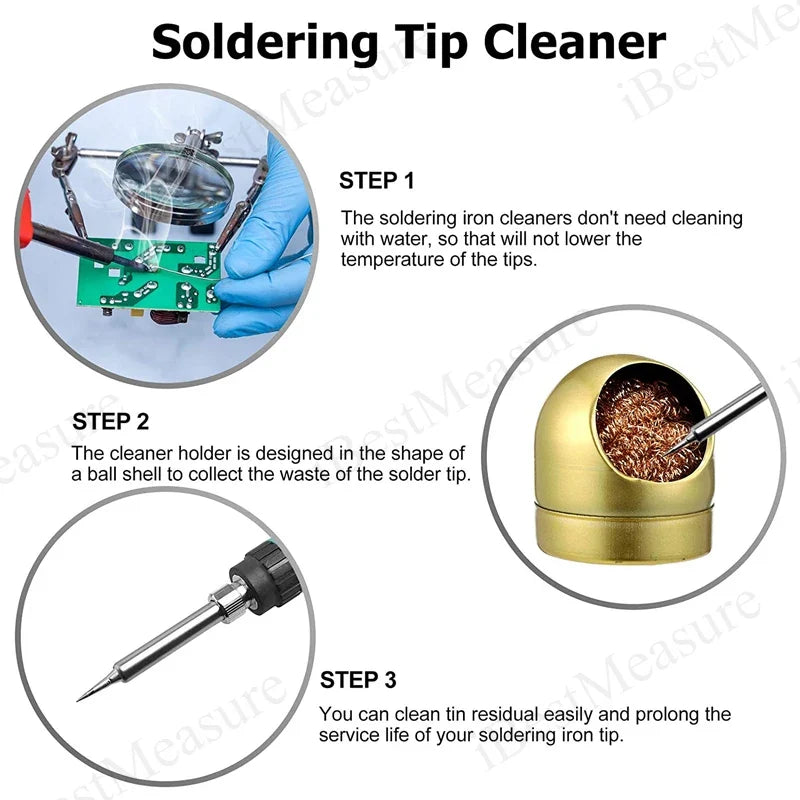Soldering Iron Tip Cleaner Welding Cleaning Copper Wire Ball Sponge
