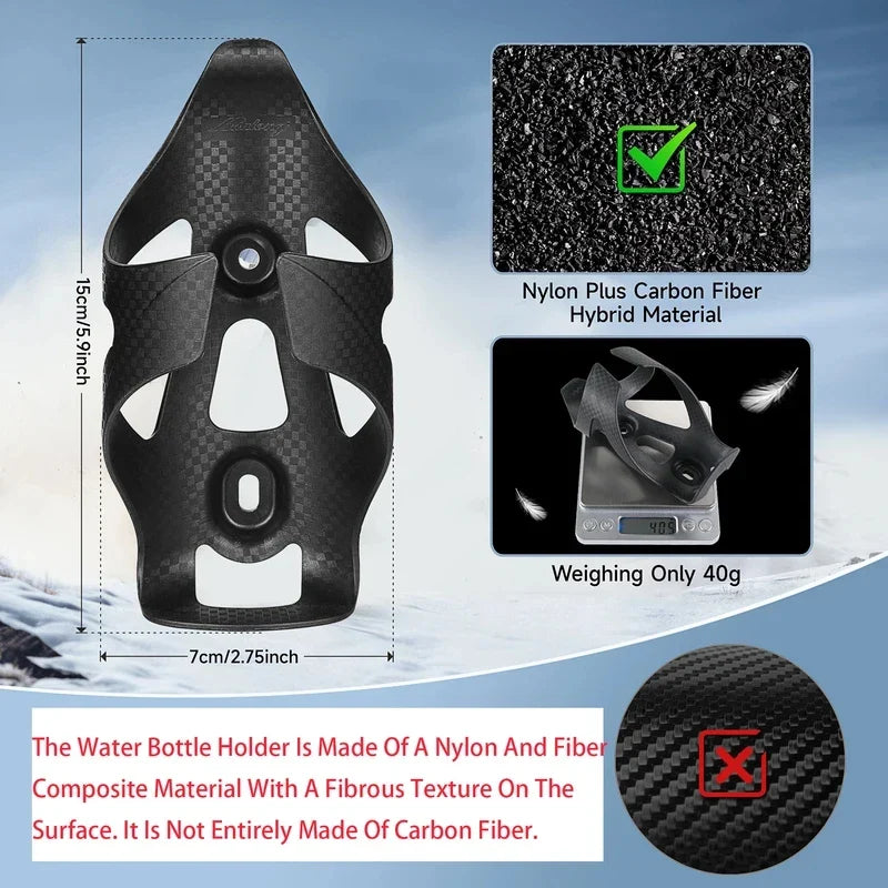 HUALONG Bike Water Bottle Cage – Nylon Carbon Fiber Texture