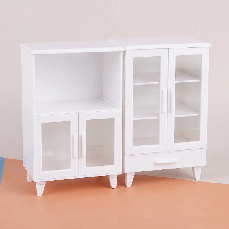 1:12 Dollhouse Miniature Cupboard & Cabinet Furniture Set 2 Pcs