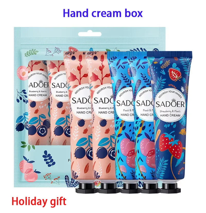SADOER 5-Piece Fruit Hand Cream Set – Moisturizing Gift
