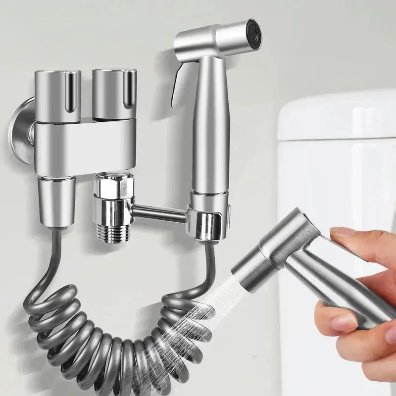 Toilet Spray Gun Kit with Handle & Flexible Hose | Bidet Sprayer