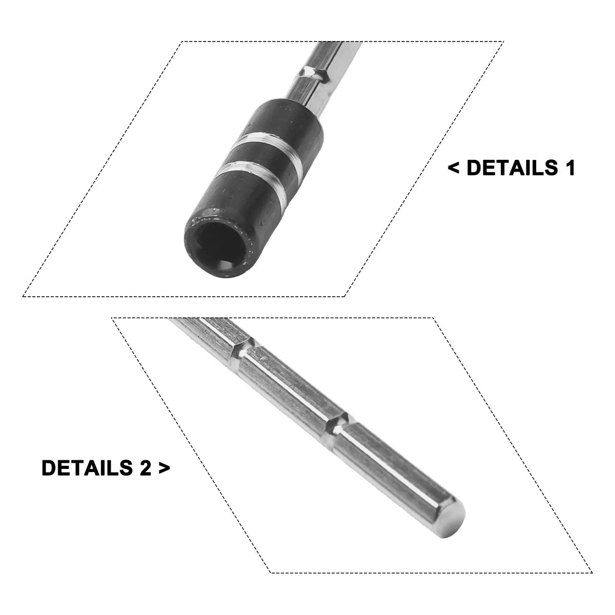 113mm Magnetic Hex Extension Bar – 4mm Screwdriver Bit Adapter