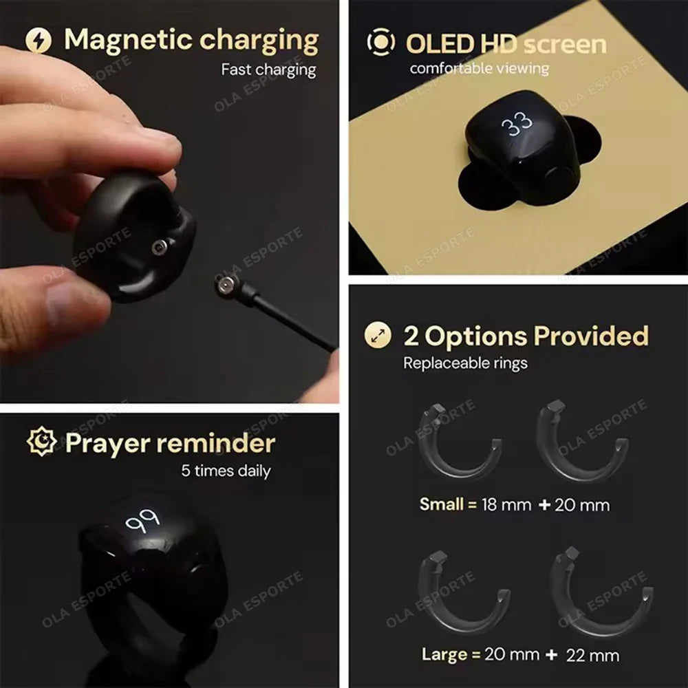 Smart Tasbeeh Zikr Ring | Digital Islamic Prayer Counter