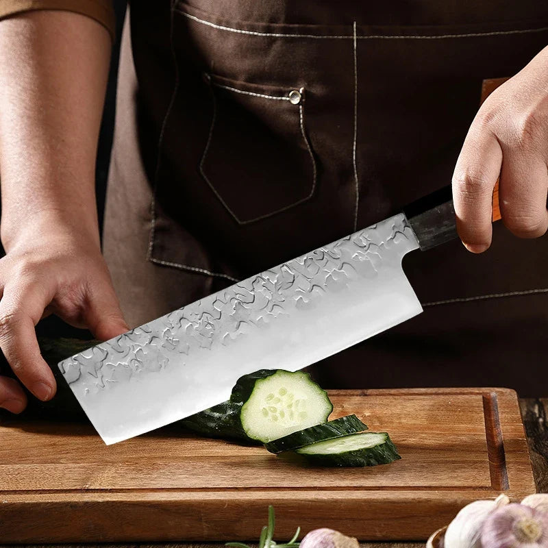 Hand Forged Japanese Chef Knife – Stainless Steel Wood Handle