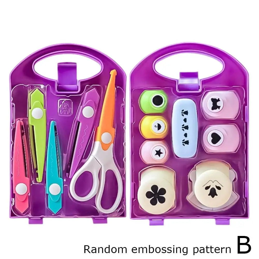Flower Embossing Punch & Paper Edge Scissors Kit – Kids DIY Craft
