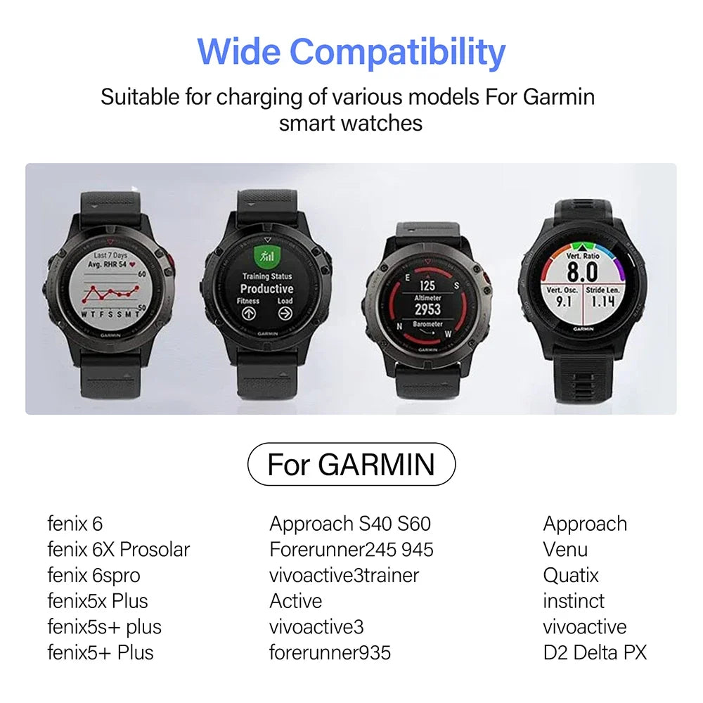 Magnetic USB-A/C Charger Cable for Garmin Fenix 5 6 7 Forerunner