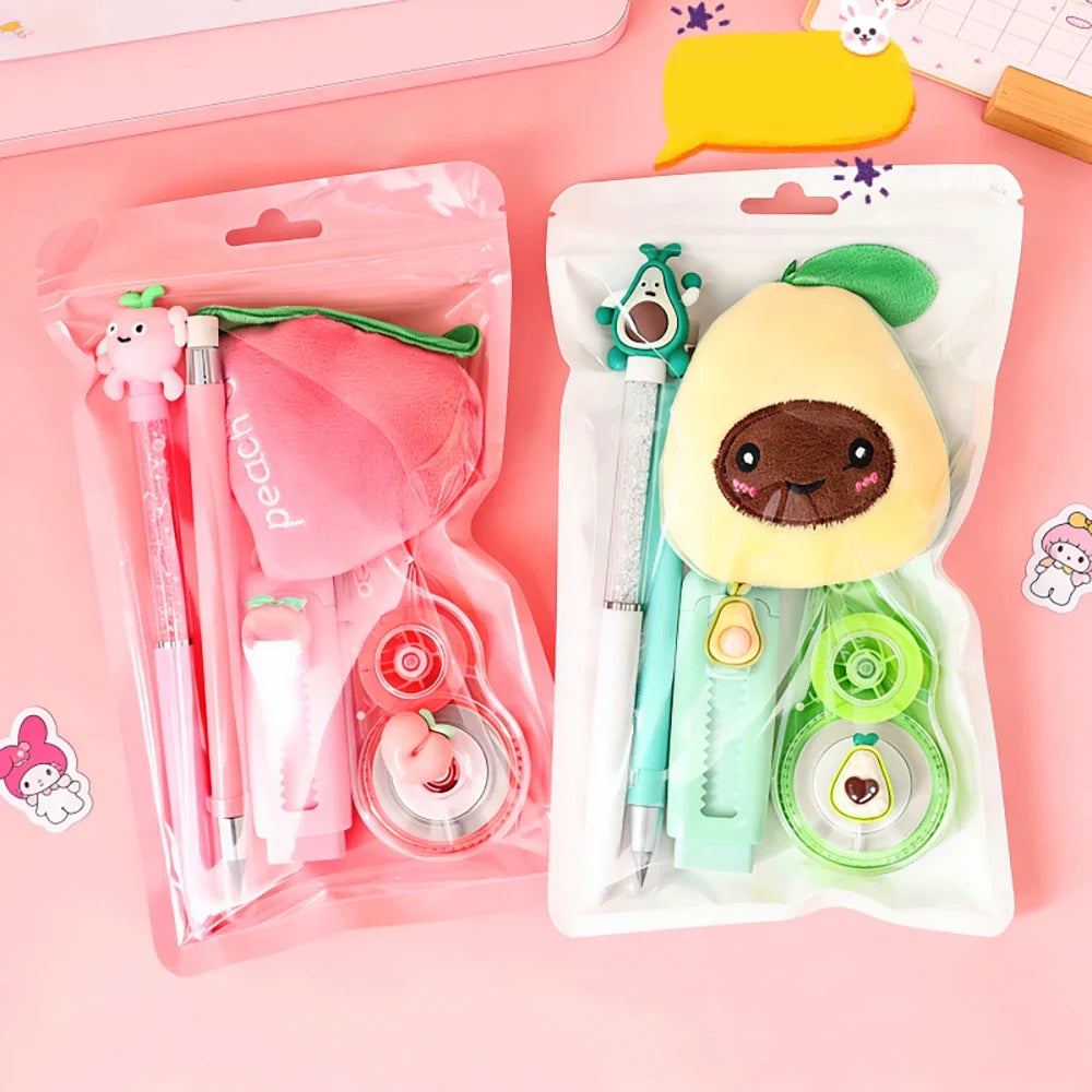 Creative Fruit Stationery 5-piece Innovative Cartoon Learning