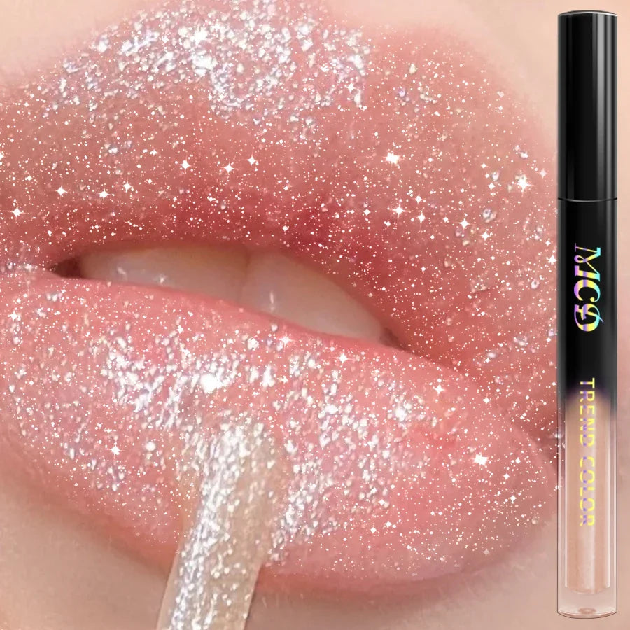 MCD 15-Shade Glitter Lip Gloss | Pearl Shimmer Liquid Lipstick
