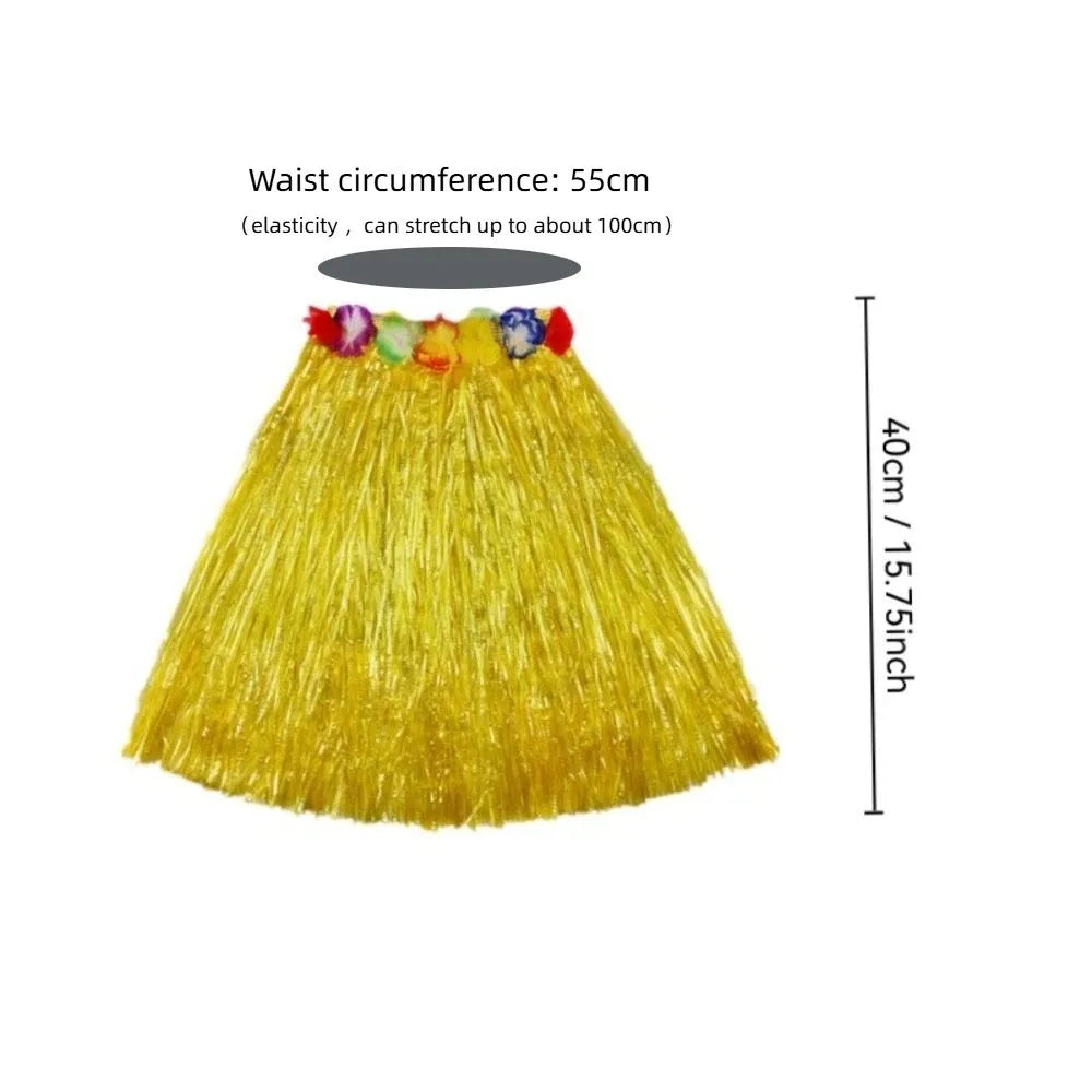Hawaiian Hula Grass Skirt Set 40CM – Luau Costume Accessories