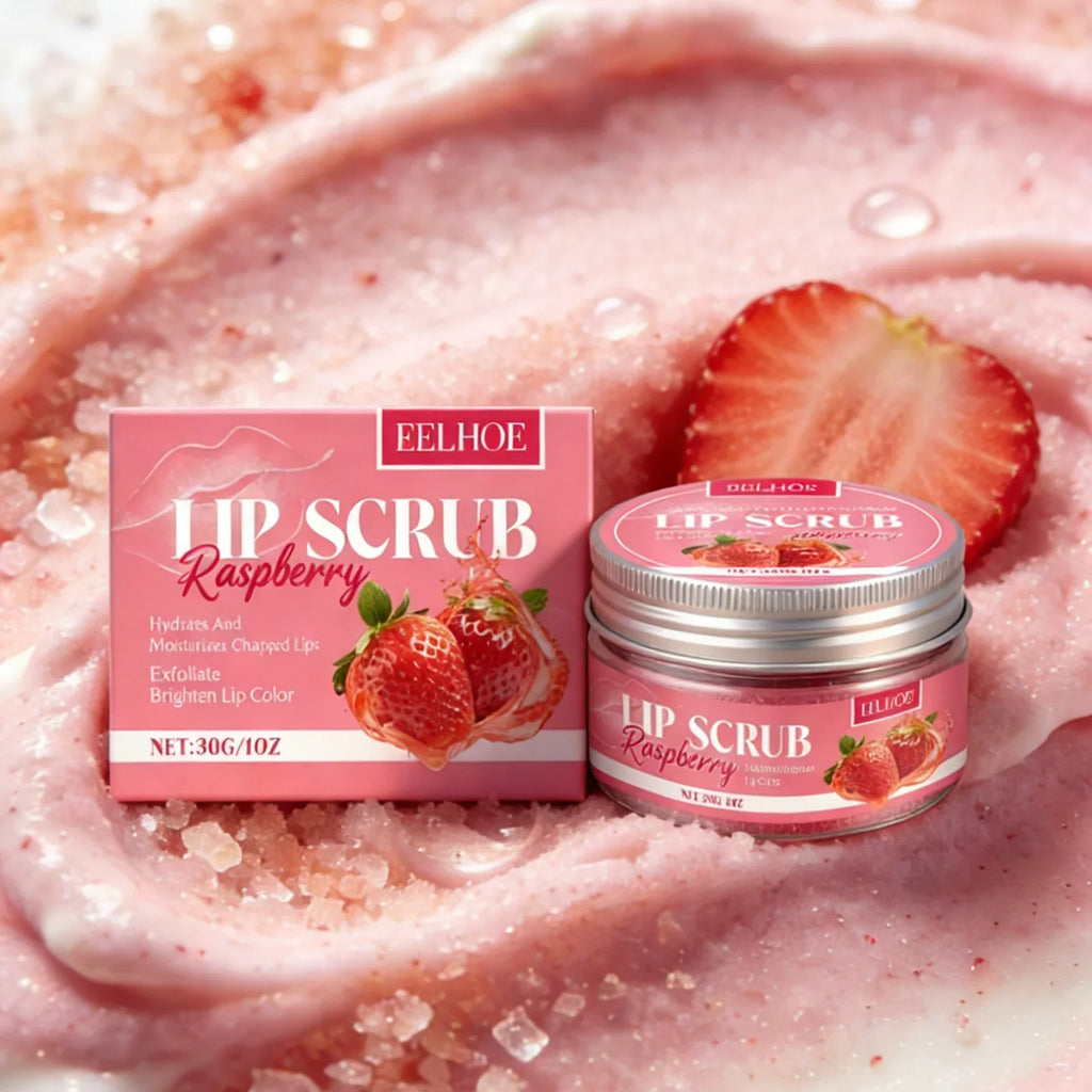EELHOE Strawberry Lip Scrub – Exfoliating Moisturizing Lip Balm