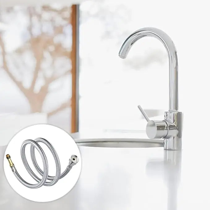 2-Pack 1/2" Stainless Steel Braided Faucet Hose | Kitchen & Bath