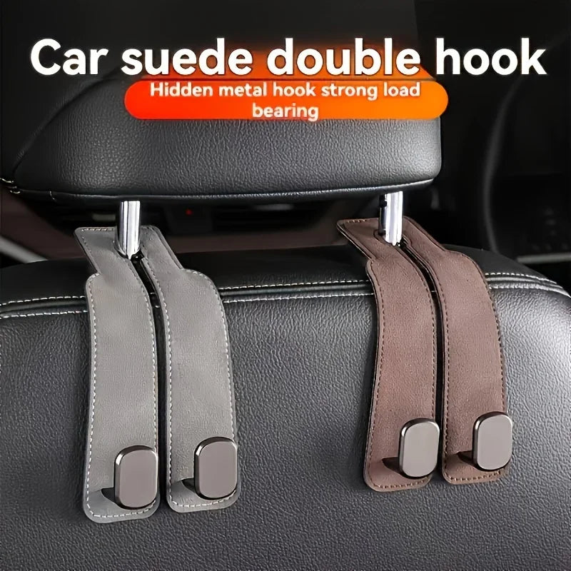 Car Seat Back Hook – Hidden PU Suede Organizer Hook