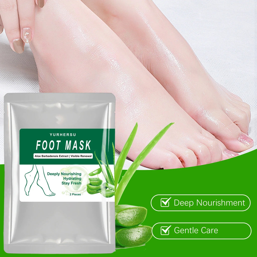 Aloe Vera Exfoliating Foot Mask Socks – Moisturizing Treatment