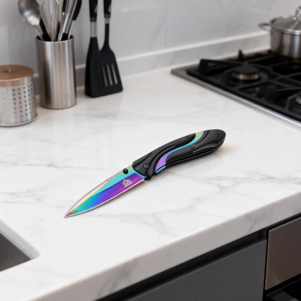 S30V Steel Titanium Folding Pocket Knife – Sharp Fruit Paring Knife