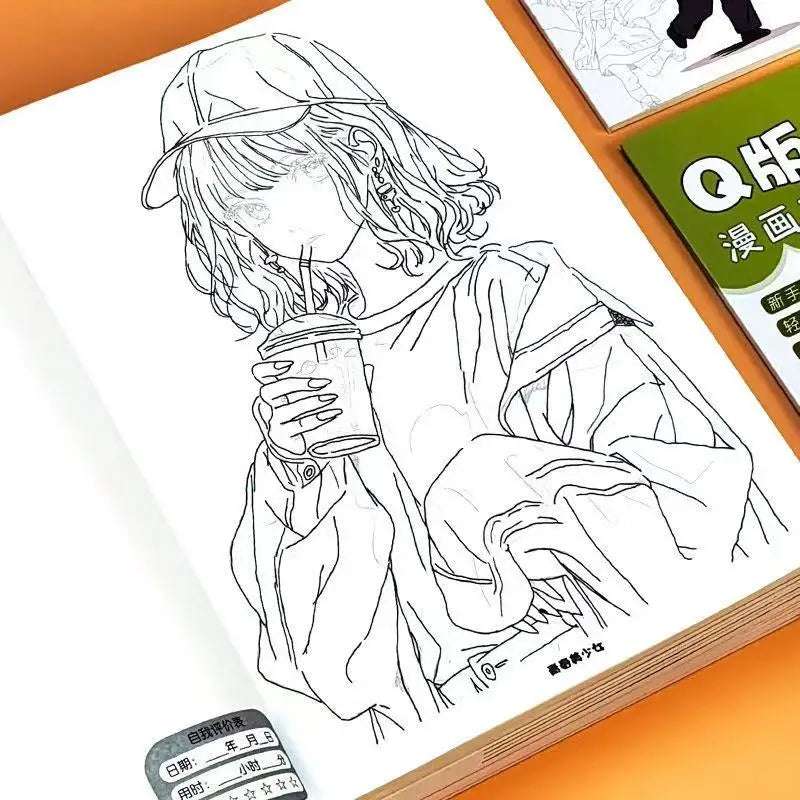 Beautiful Anime Girls Manga Tracing Drawing Book 48 Pages