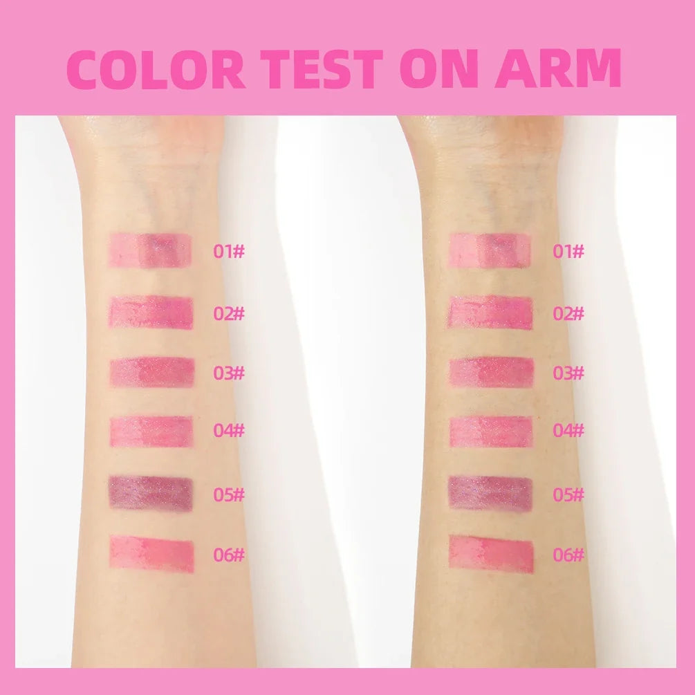 QIBEST Color-Changing Lip Oil – Hydrating Pearlescent Gloss