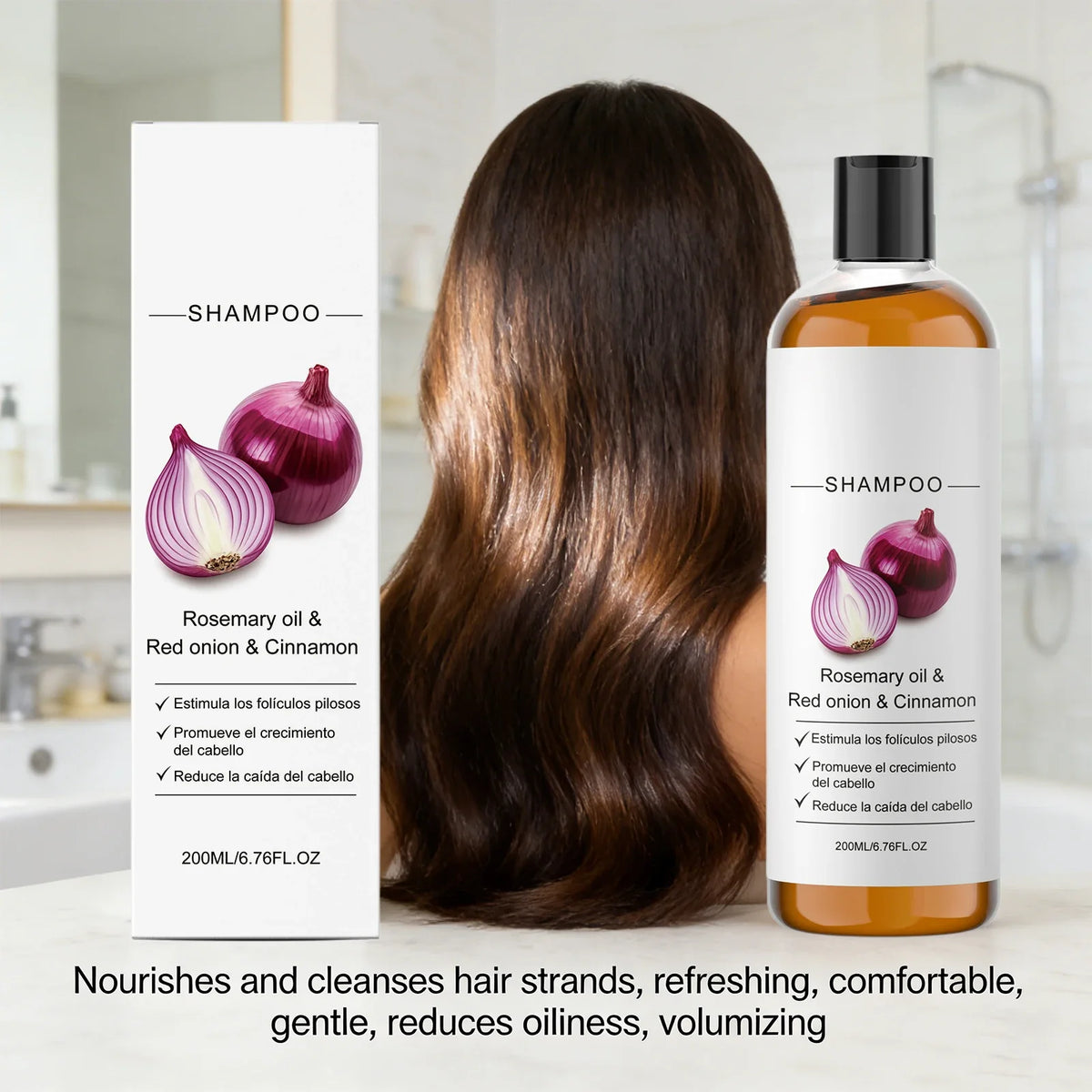 Rosemary Oil Red Onion Shampoo Anti Hair Loss Care Gentle Cleansing