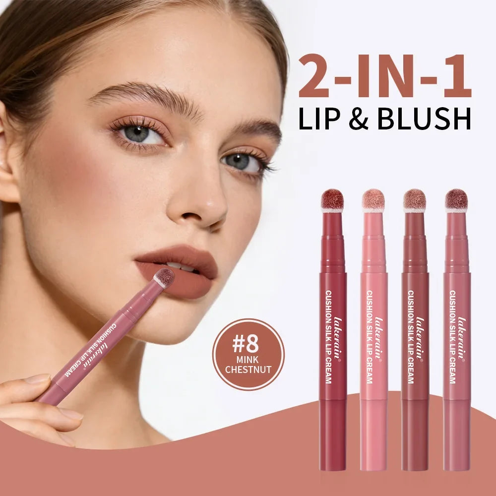 Lakerain 2-in-1 Matte Lip & Blush Air Cushion Cream | Waterproof