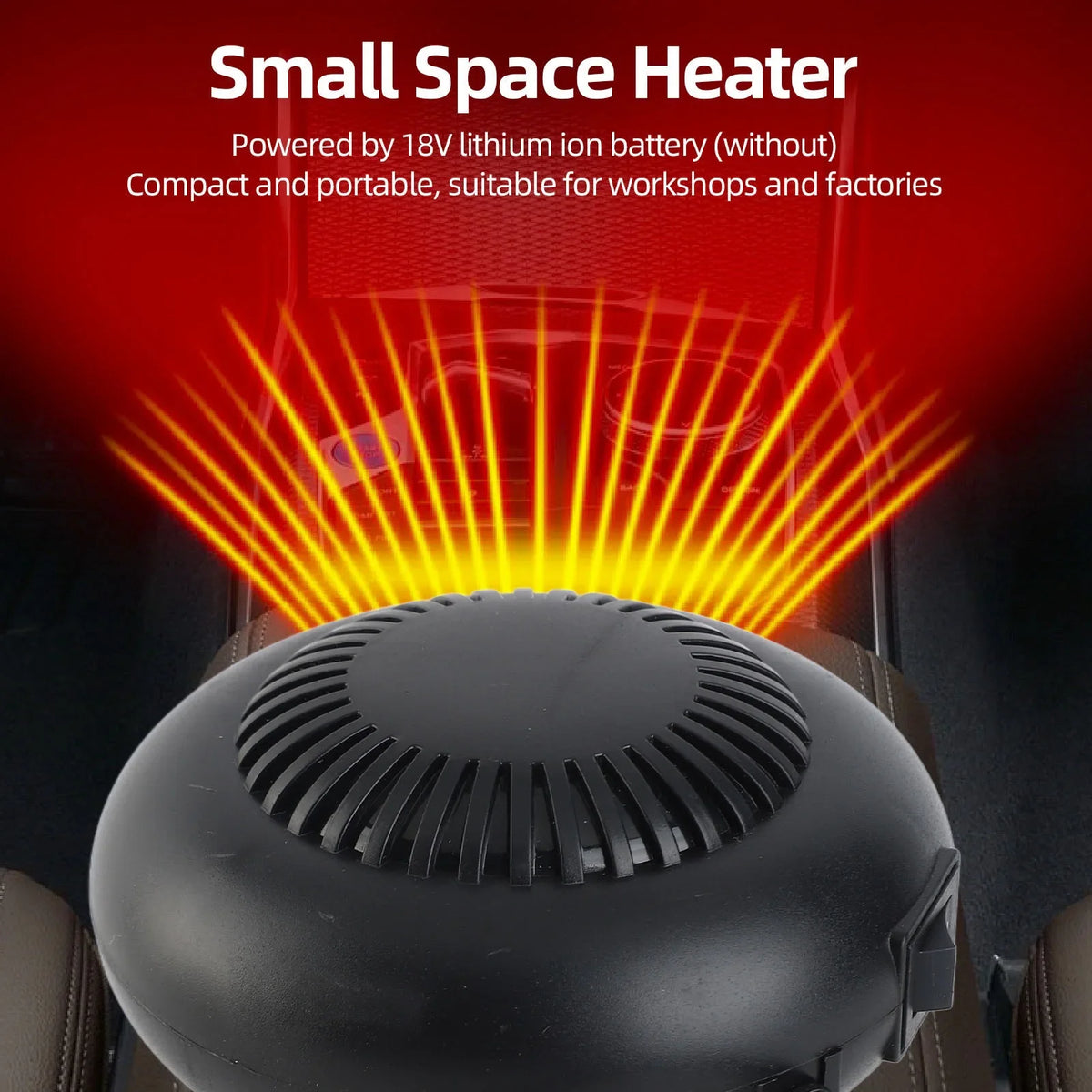 18V Battery Powered Space Heater Fan 170W | Portable Workshop