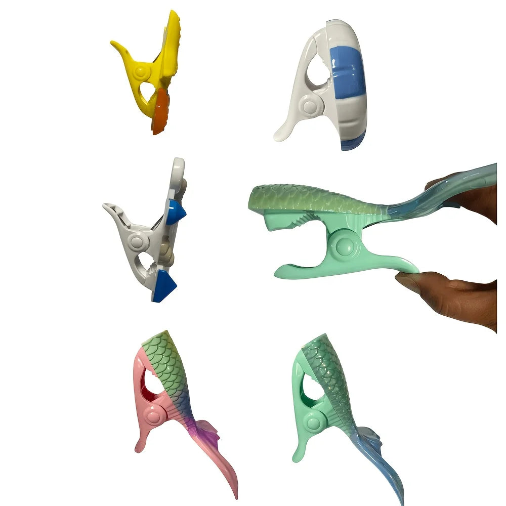 Windproof Beach Towel Clips for Chairs, Racks & Patio
