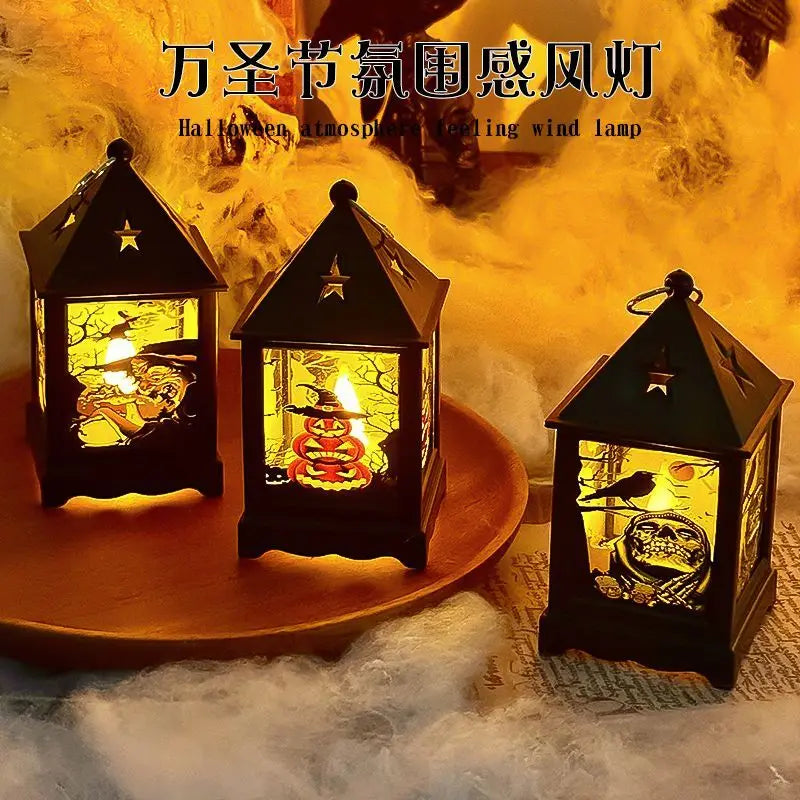 Creative Halloween Portable Pumpkin Wind Lantern Atmosphere Ornaments