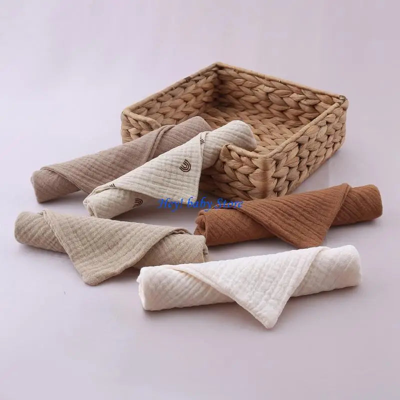 5-Pack Baby Cotton Washcloths – Soft Burp Cloths & Facecloths
