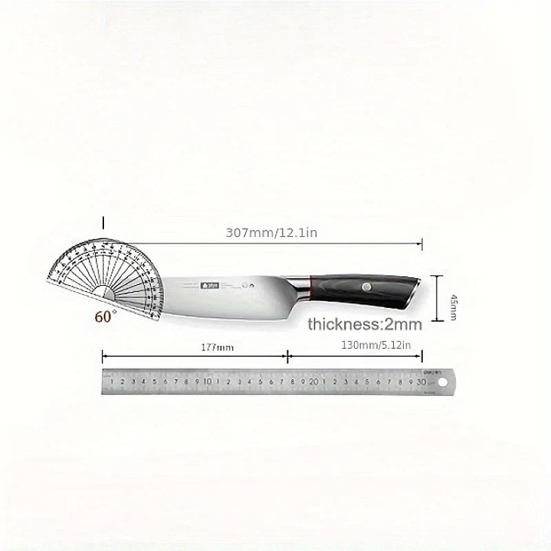 Stainless Steel Chef Knife – Sharp Cleaver & Solid Wood Handle