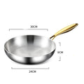 316 Stainless Steel Tri-Ply Honeycomb Wok Pan 28cm Skillet