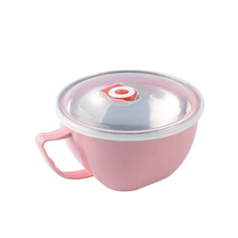 Stainless Steel Bowl with Handle – Anti-Scald Noodle Bowl