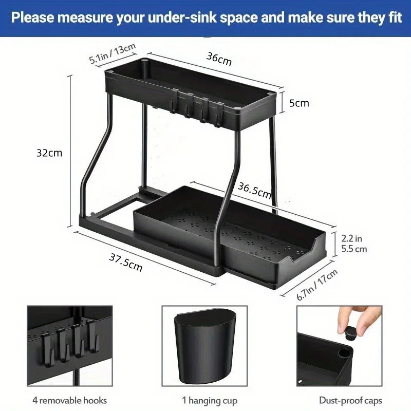 Multi-layer Pull-out Finishing Seasoning Household Kitchen Rack
