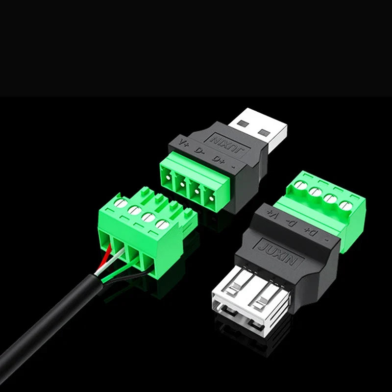 USB 2.0 Type A Male/Female Connector Adapter Screw Terminal