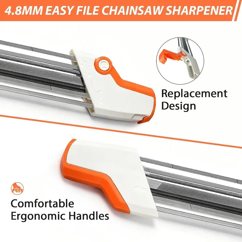 2-in-1 Chainsaw Chain File Sharpener Kit 4.8mm Whetstone