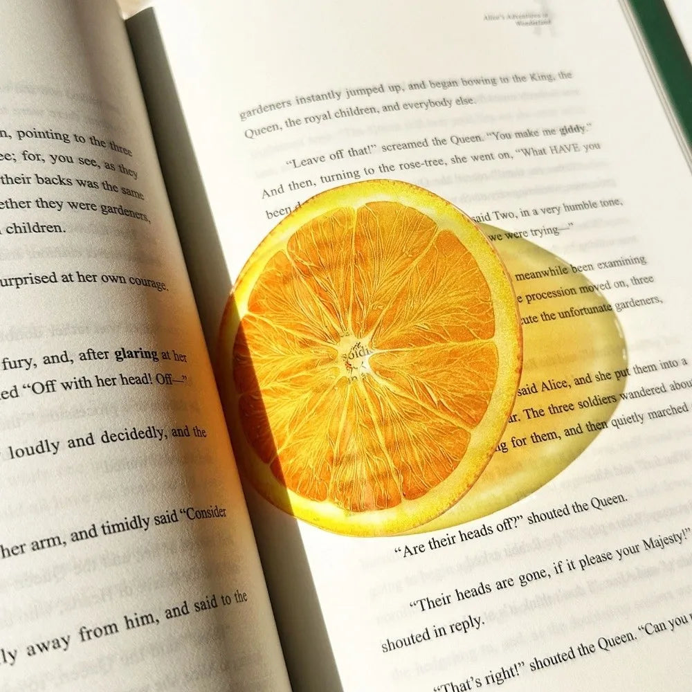 Fruit-Shaped Transparent Acrylic Bookmarks | Cute Reading Gift