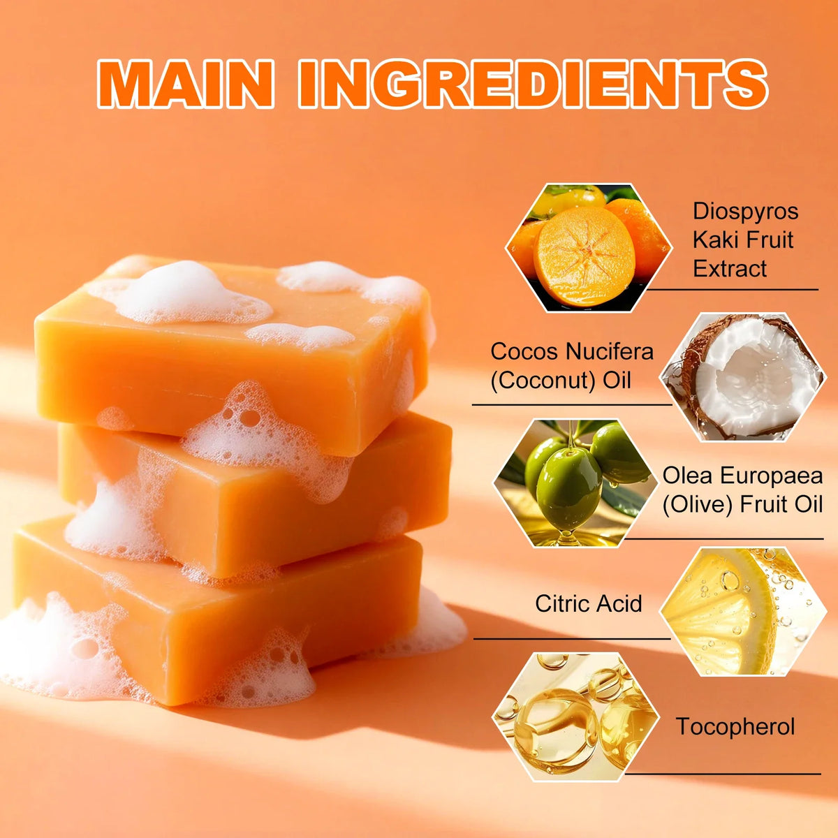 Handmade Persimmon Extract Soap – Brightening & Hydrating Bar
