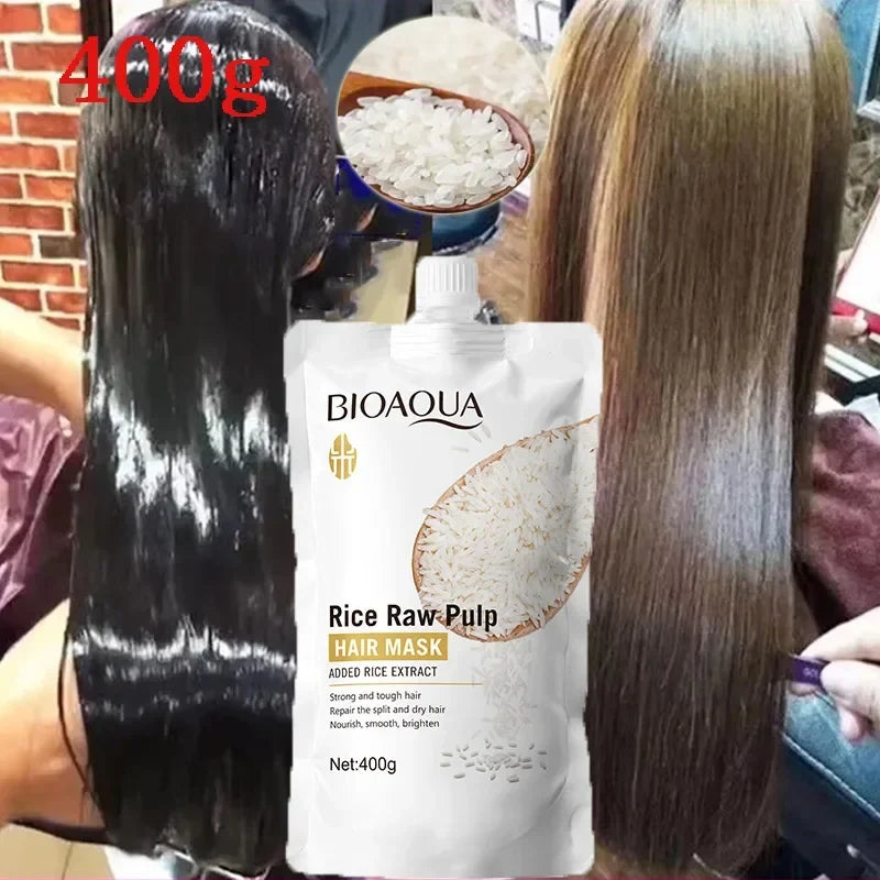 Rice Keratin Hair Mask 400g – Smooth, Soft & Frizz-Free Hair