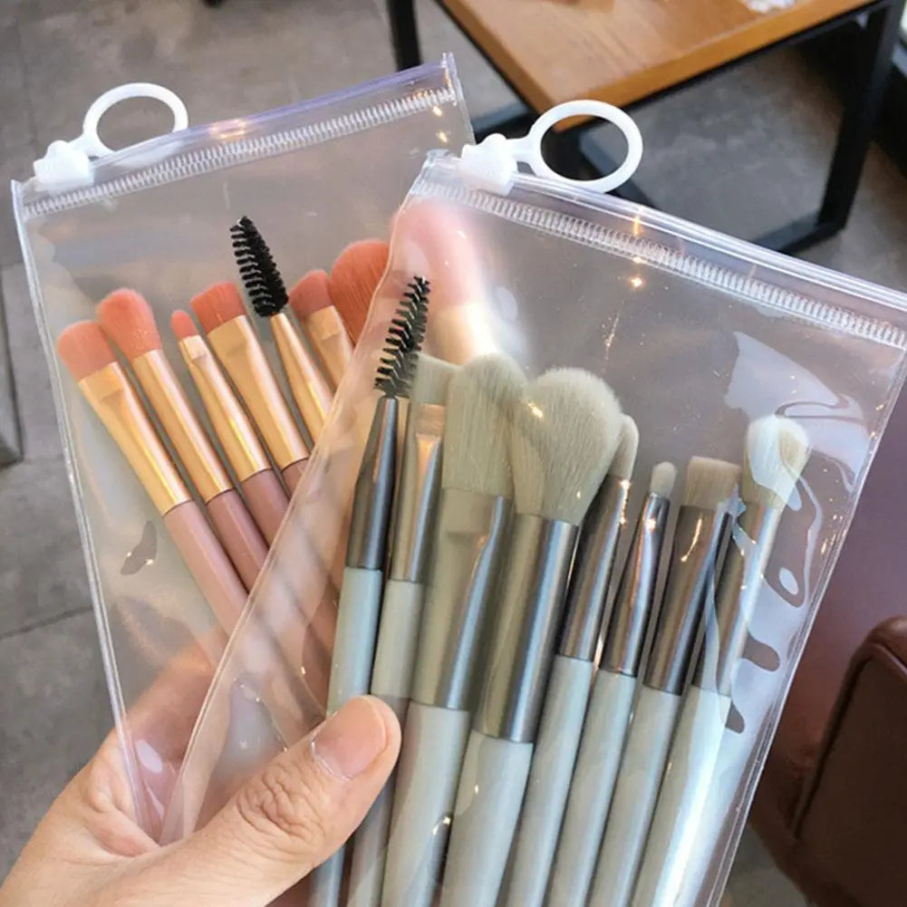 8-Piece Mini Travel Makeup Brush Set – Foundation & Eye Brushes